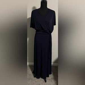 SOLD 👚👖🔥 CO-ORD SET: Market & Spruce Navy Maxi Skirt with V&Roses Faux Wrap